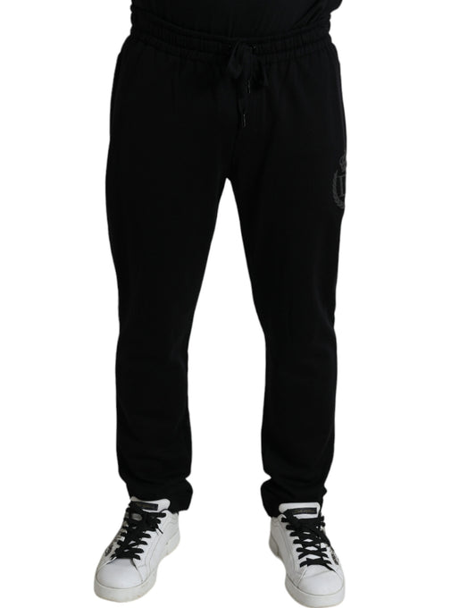 Dolce & Gabbana Schwarze DG Logo Skinny Jogger-Sweatpants Hose