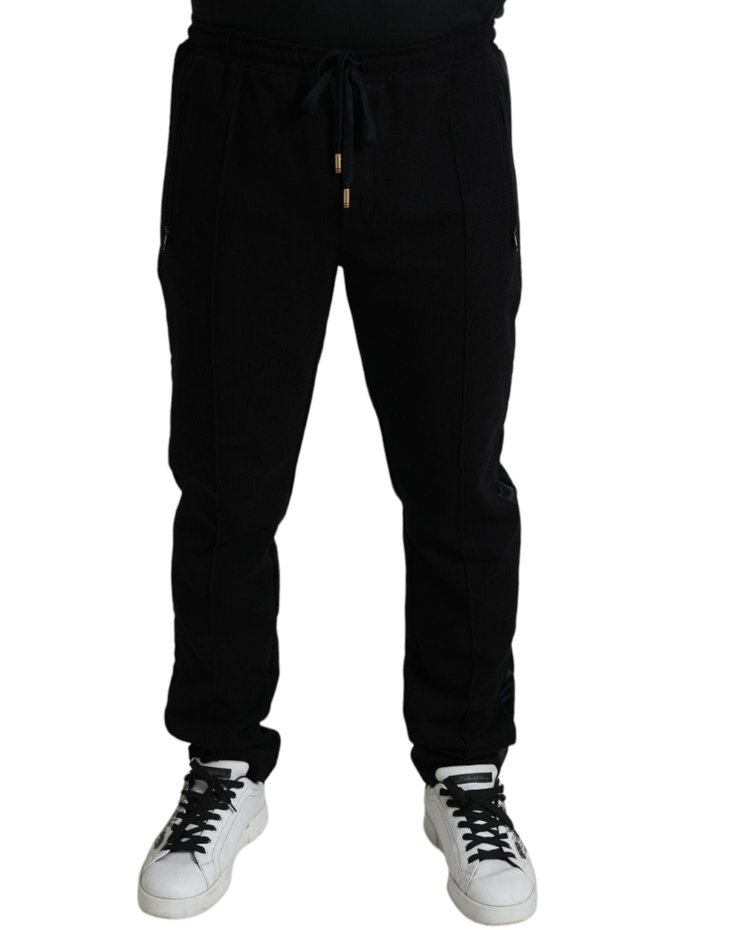 Dolce & Gabbana Schwarze Baumwoll-Skinny-Jogger-Sweatpants-Hose