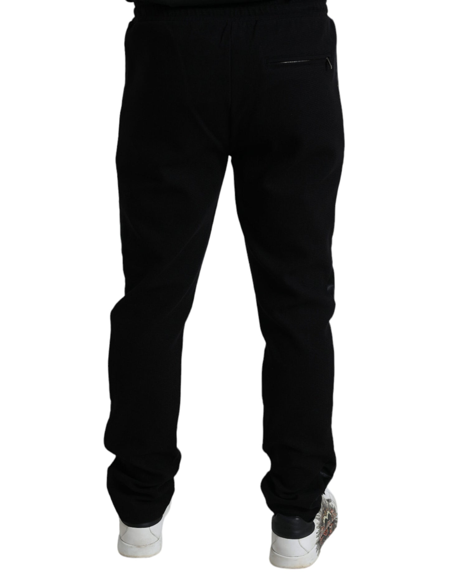 Dolce & Gabbana Schwarze Baumwoll-Skinny-Jogger-Sweatpants-Hose