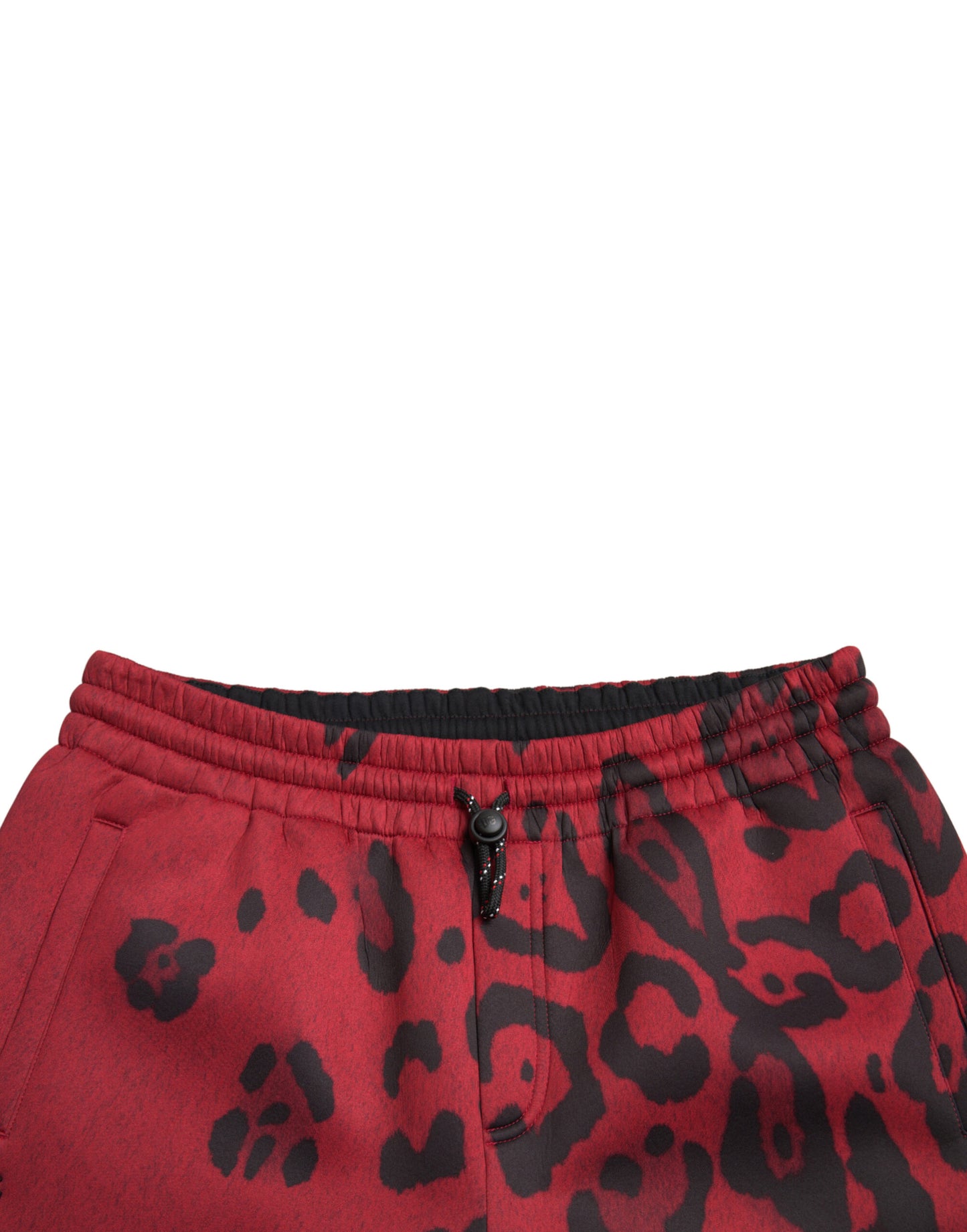Dolce & Gabbana Rot-Schwarz-Leopard Stretch-Jogger-Hose