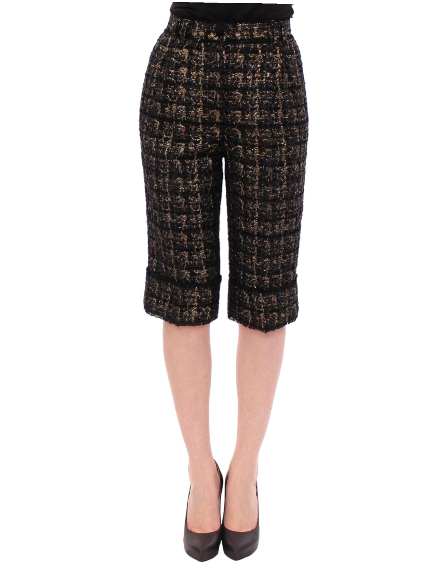 Dolce & Gabbana Schwarzer Stoff Shorts Hose