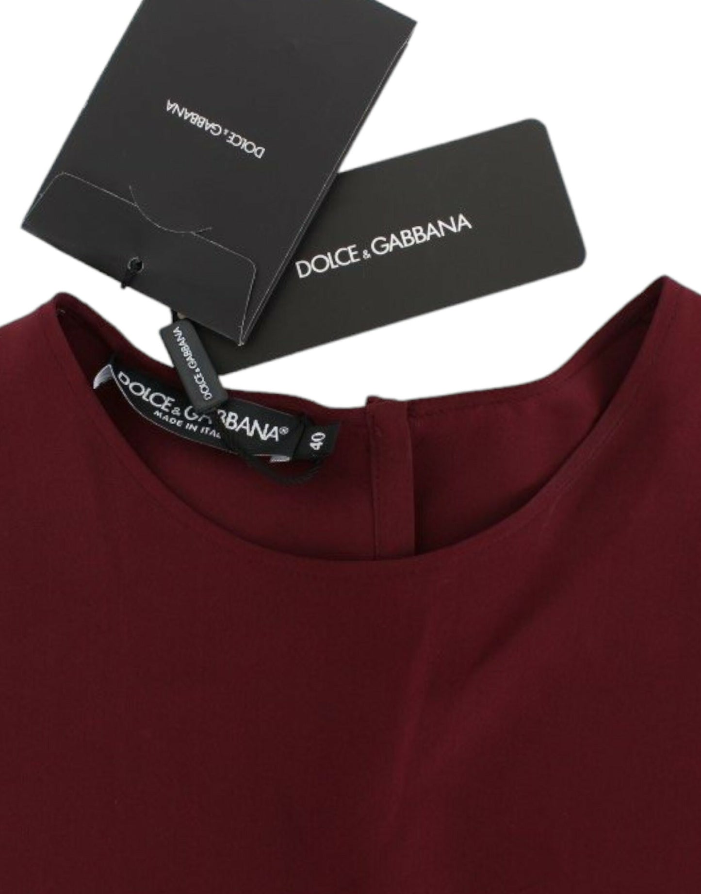 Dolce & Gabbana Rote 3/4-Ärmel-Seidenbluse