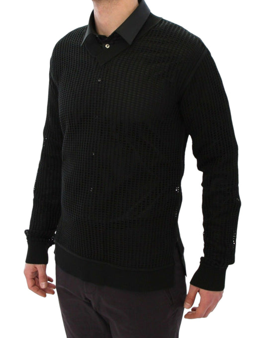 Dolce & Gabbana Dunkelgrüner Runway Netz Pullover Netzpullover