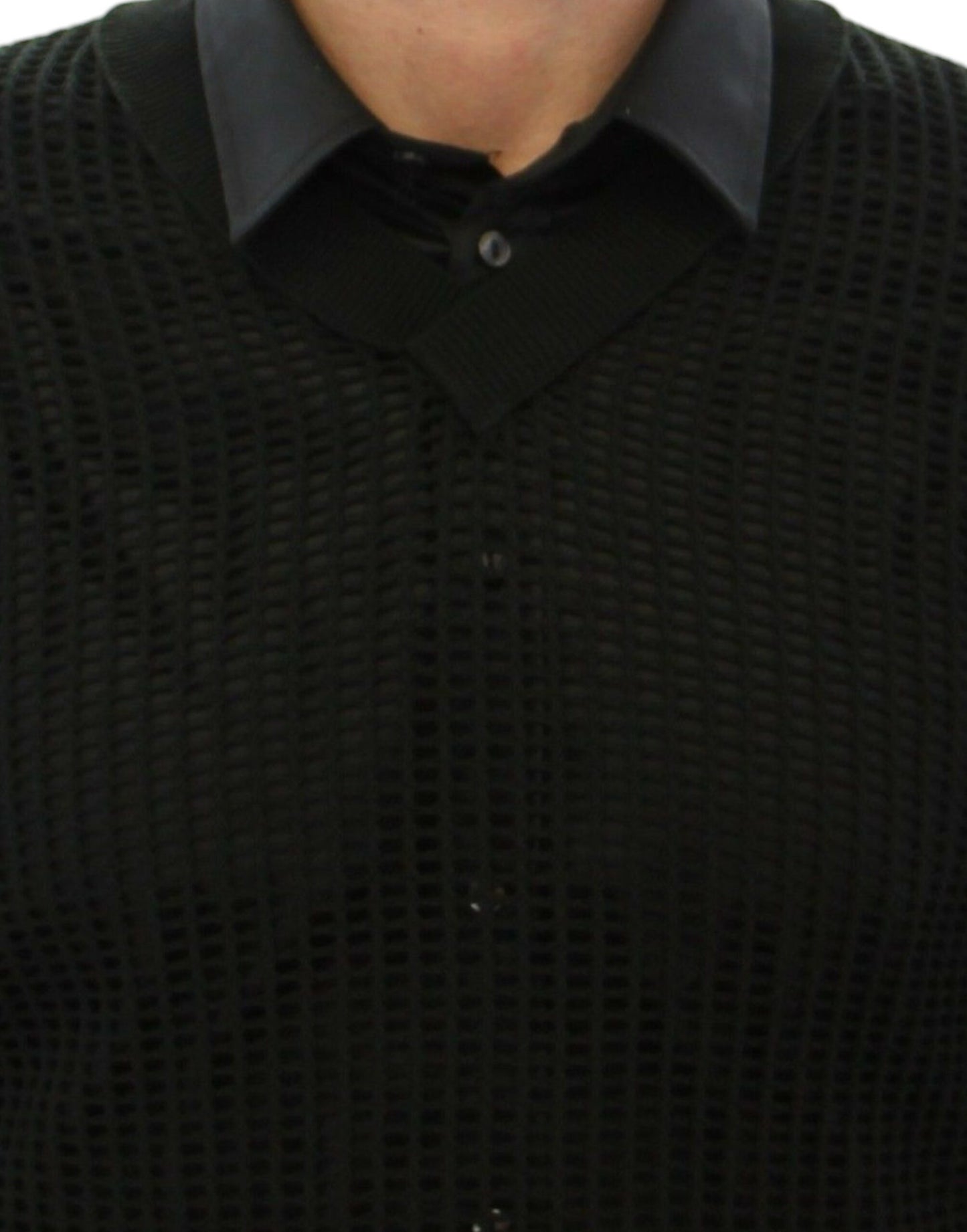 Dolce & Gabbana Dunkelgrüner Runway Netz Pullover Netzpullover