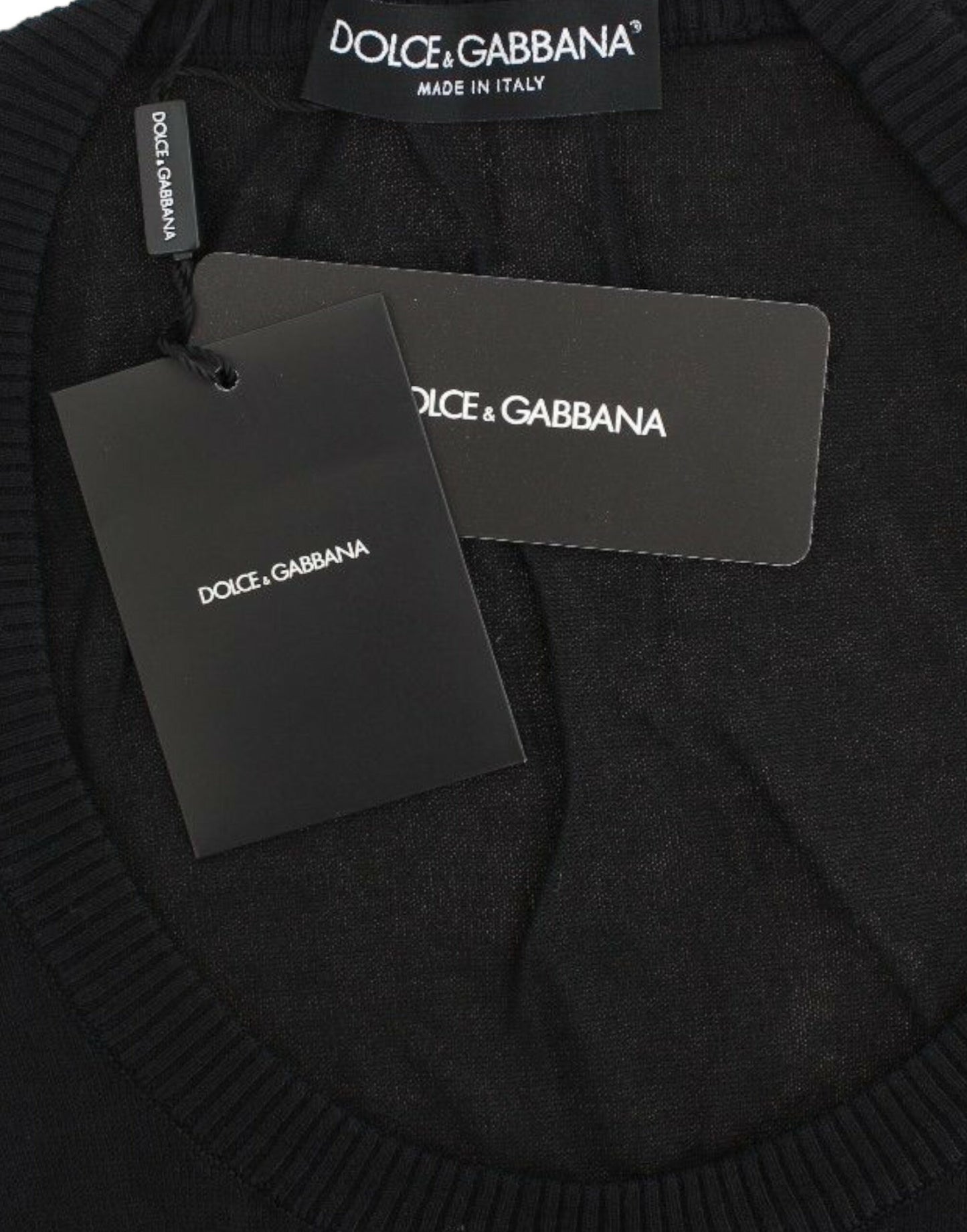 Dolce & Gabbana Schwarzer Kaschmirpullover mit Rundhalsausschnitt Pullover