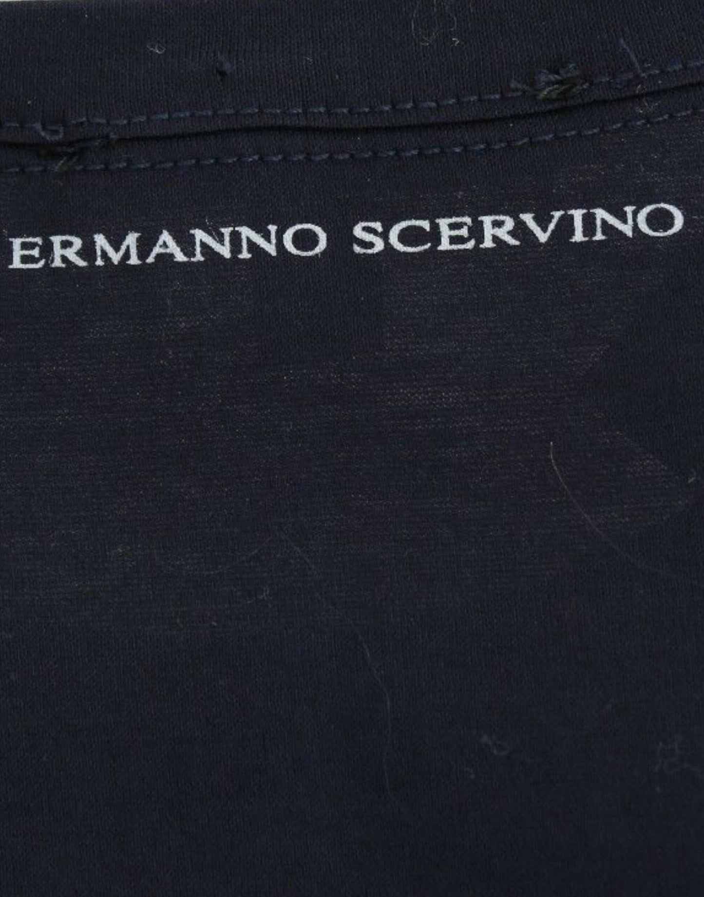 Ermanno Scervino Lingerie Blaues Logo-T-Shirt mit Rundhalsausschnitt aus Baumwolle