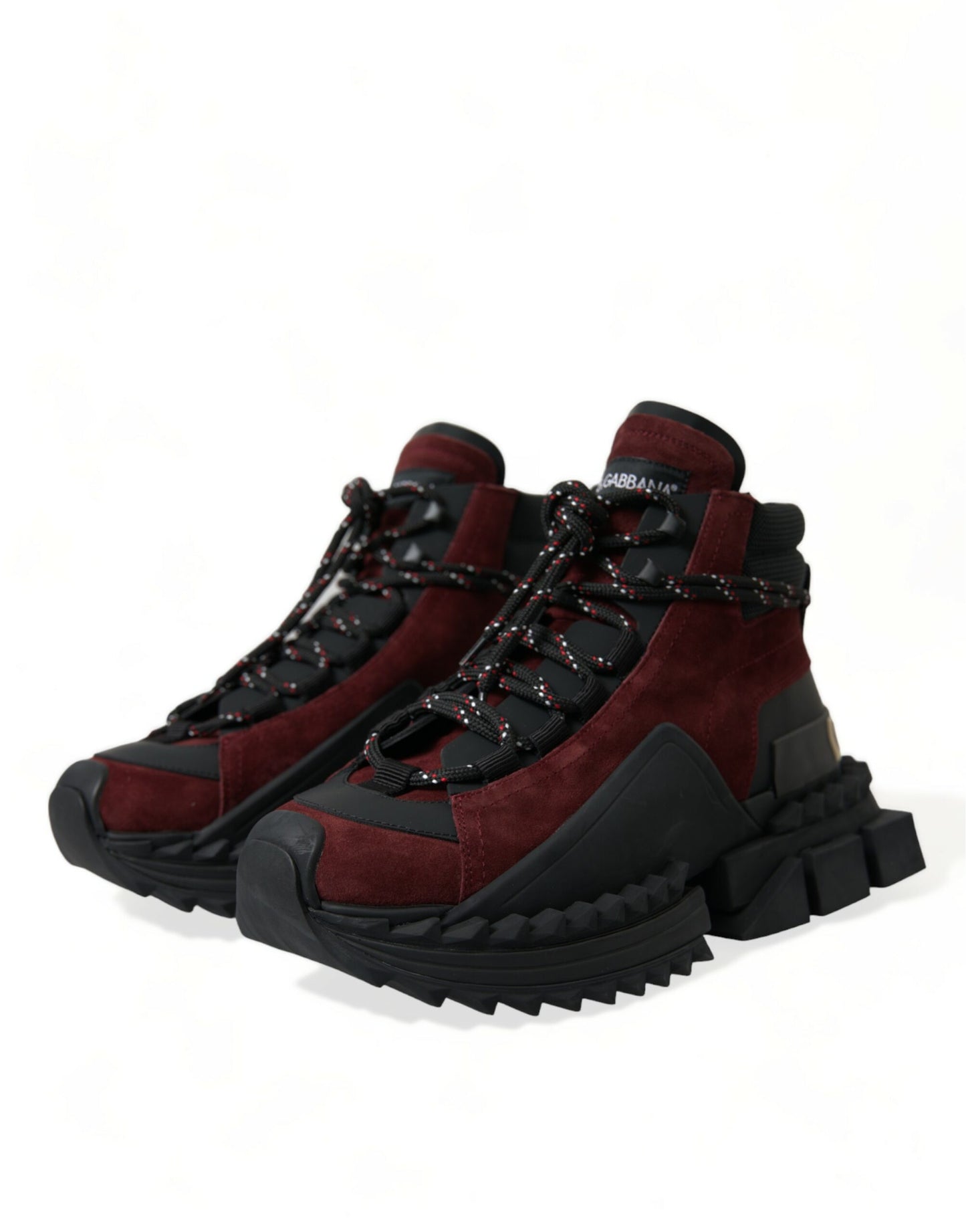 Dolce & Gabbana Burgundy Super King High Top Männer Turnschuhe Schuhe