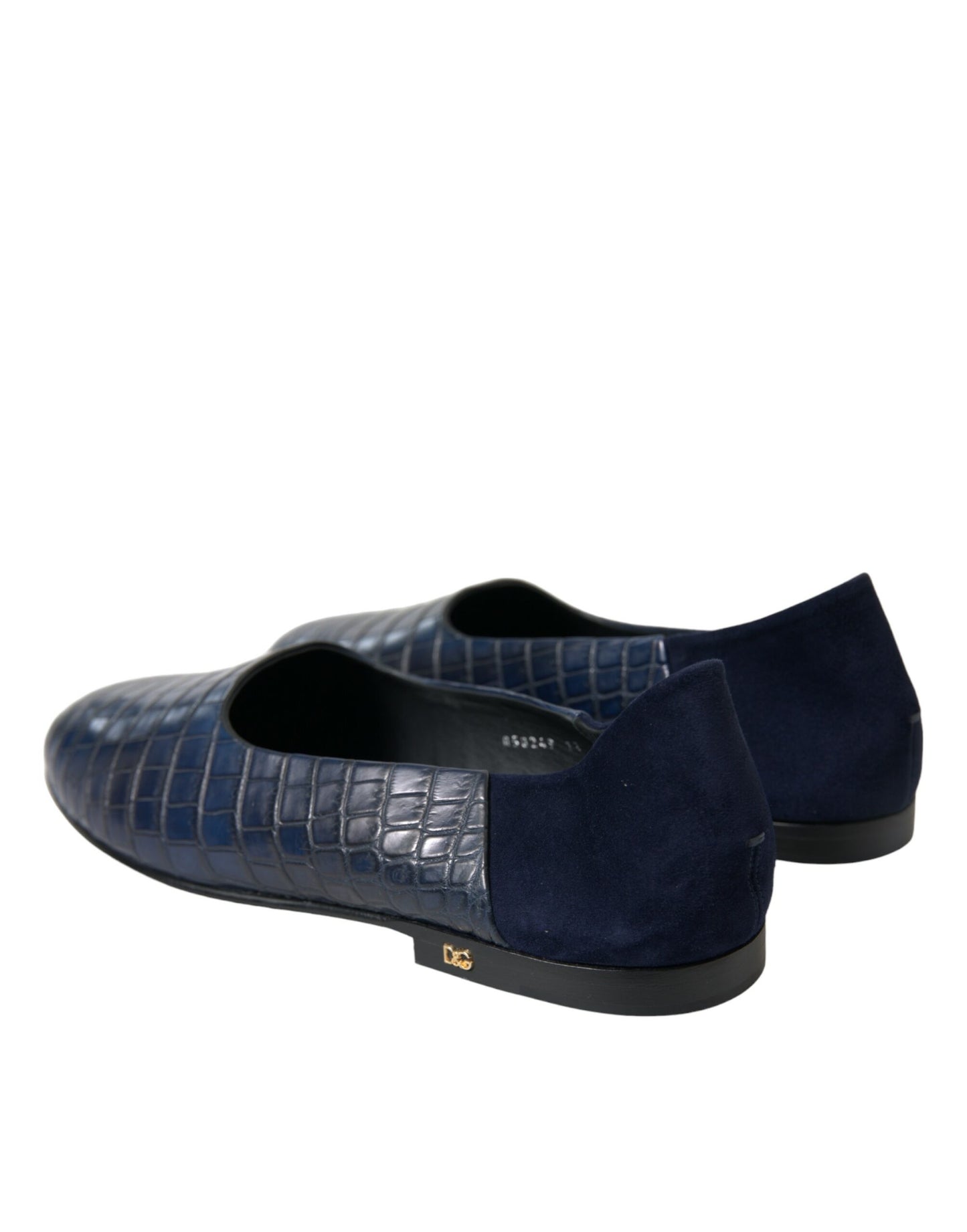 Dolce & Gabbana Blaue Krokodilleder Loafer Slip On Schuhe