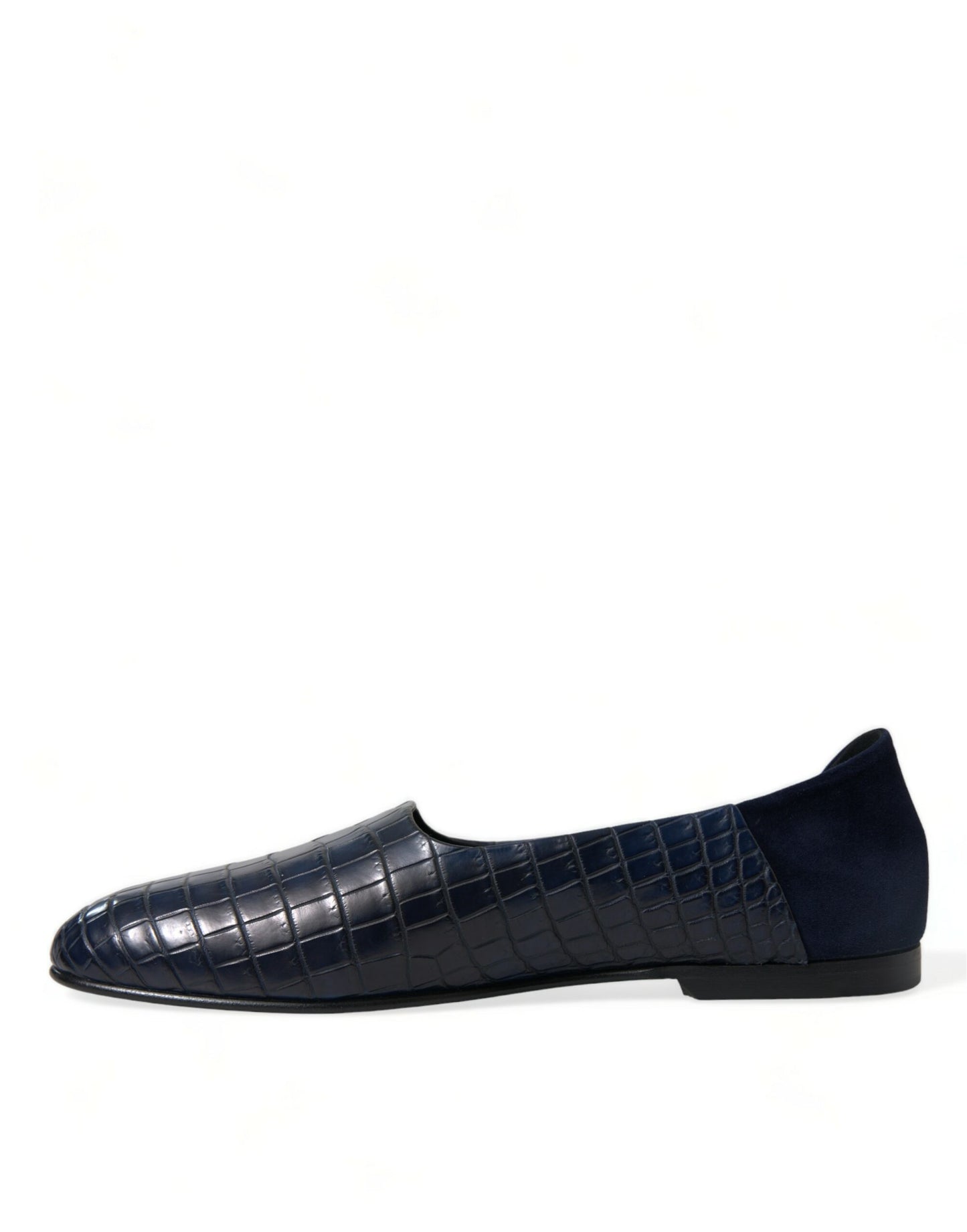 Dolce & Gabbana Blaue Krokodilleder Loafer Slip On Schuhe