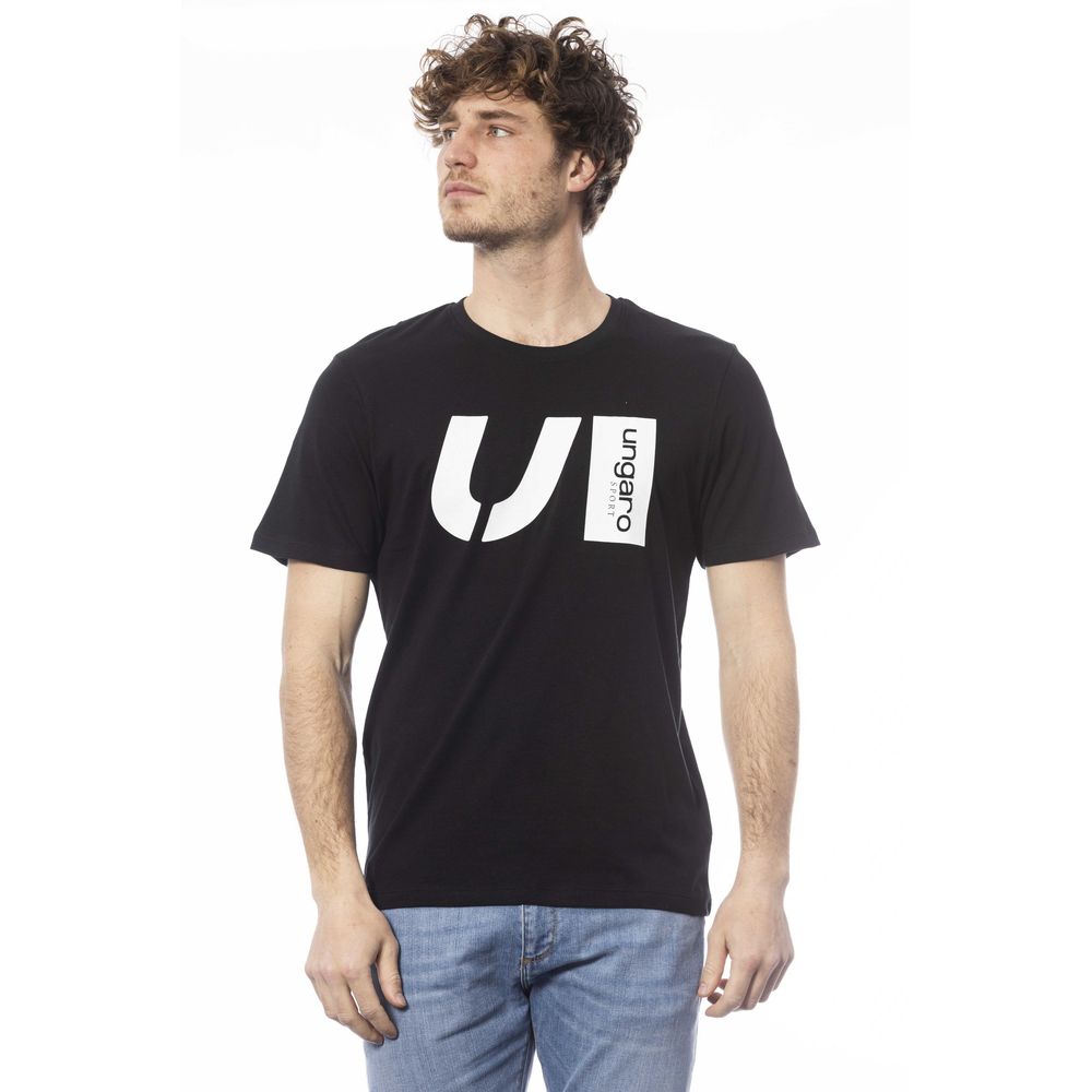 Ungaro Sport Schwarzes Baumwoll-T-Shirt für Herren