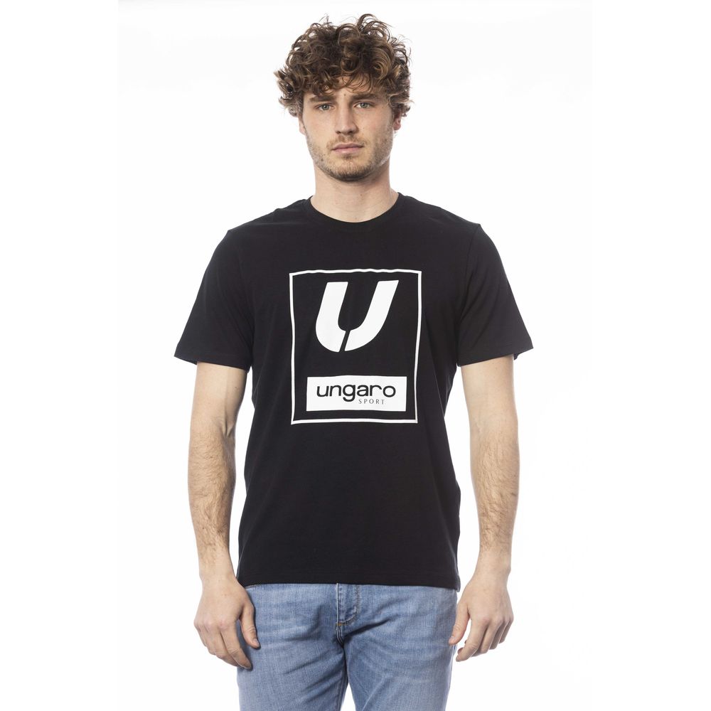 Ungaro Sport Schwarzes Baumwoll-T-Shirt für Herren