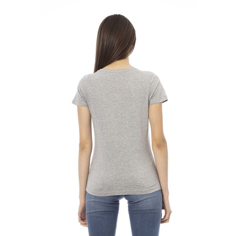 Trussardi Action Graues Baumwoll-T-Shirt für Frauen