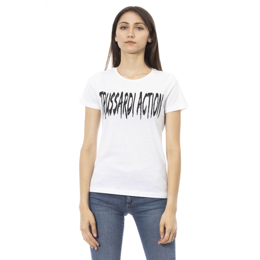 Trussardi Action Weißes T-Shirt aus Baumwolle für Frauen