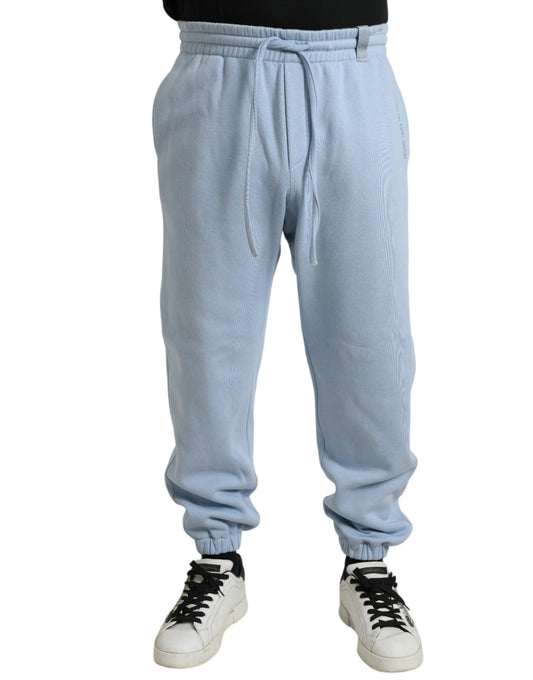 Dolce & Gabbana Hellblaue Baumwoll-Sweatpants Männer Jogger-Hosen