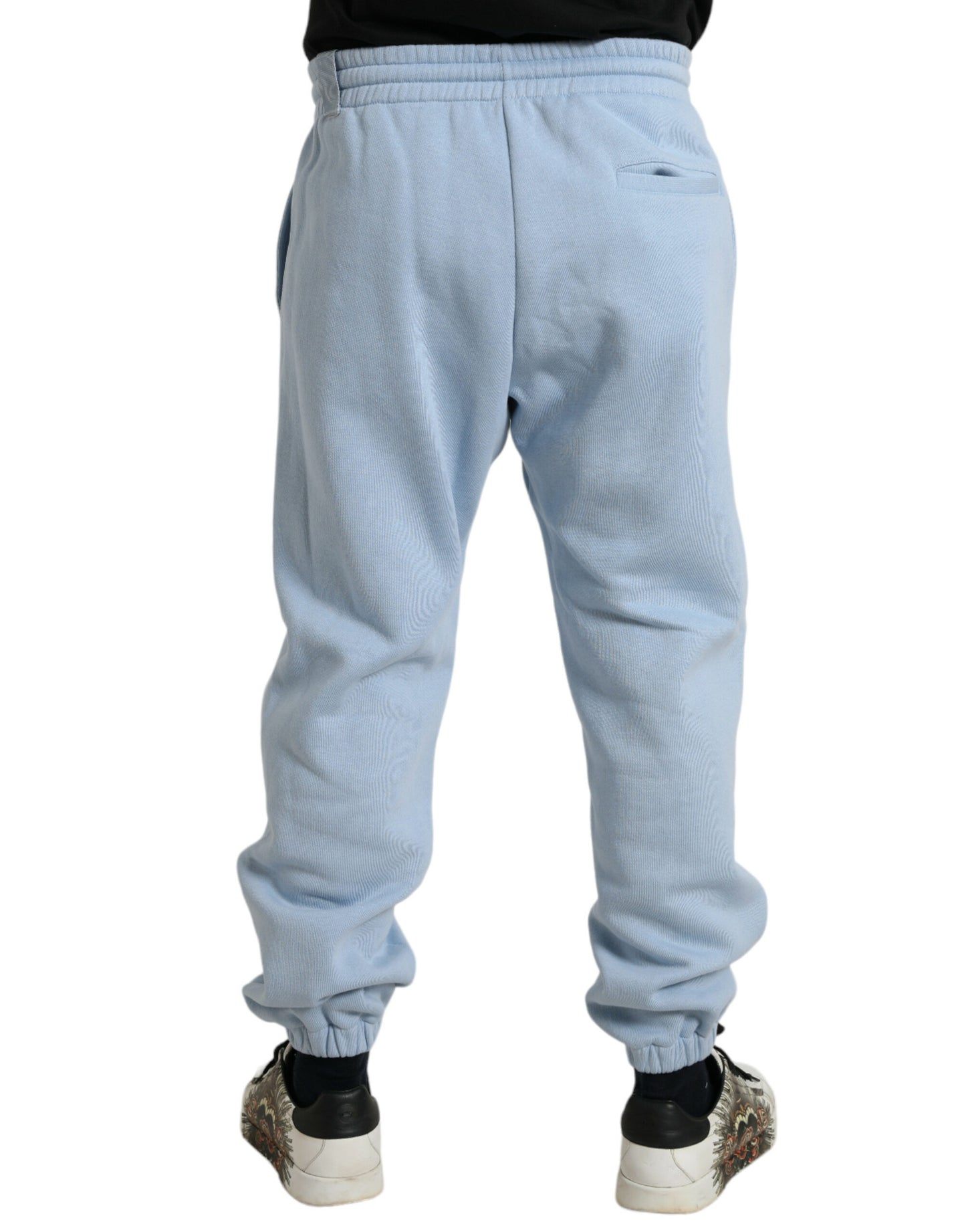 Dolce & Gabbana Hellblaue Baumwoll-Sweatpants Männer Jogger-Hosen