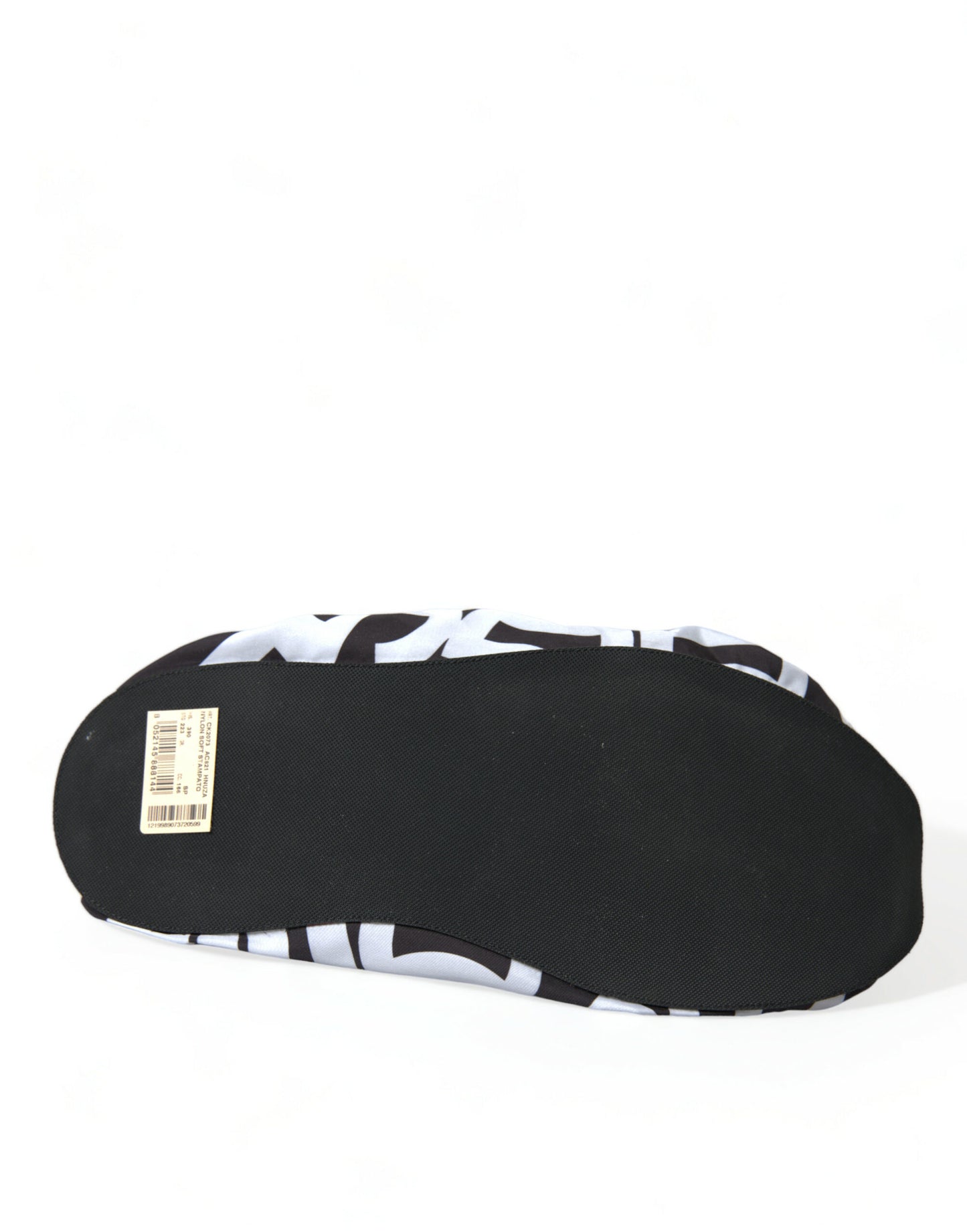 Dolce & Gabbana Weiß Logo Print Nylon Slip On Flats Schuhe