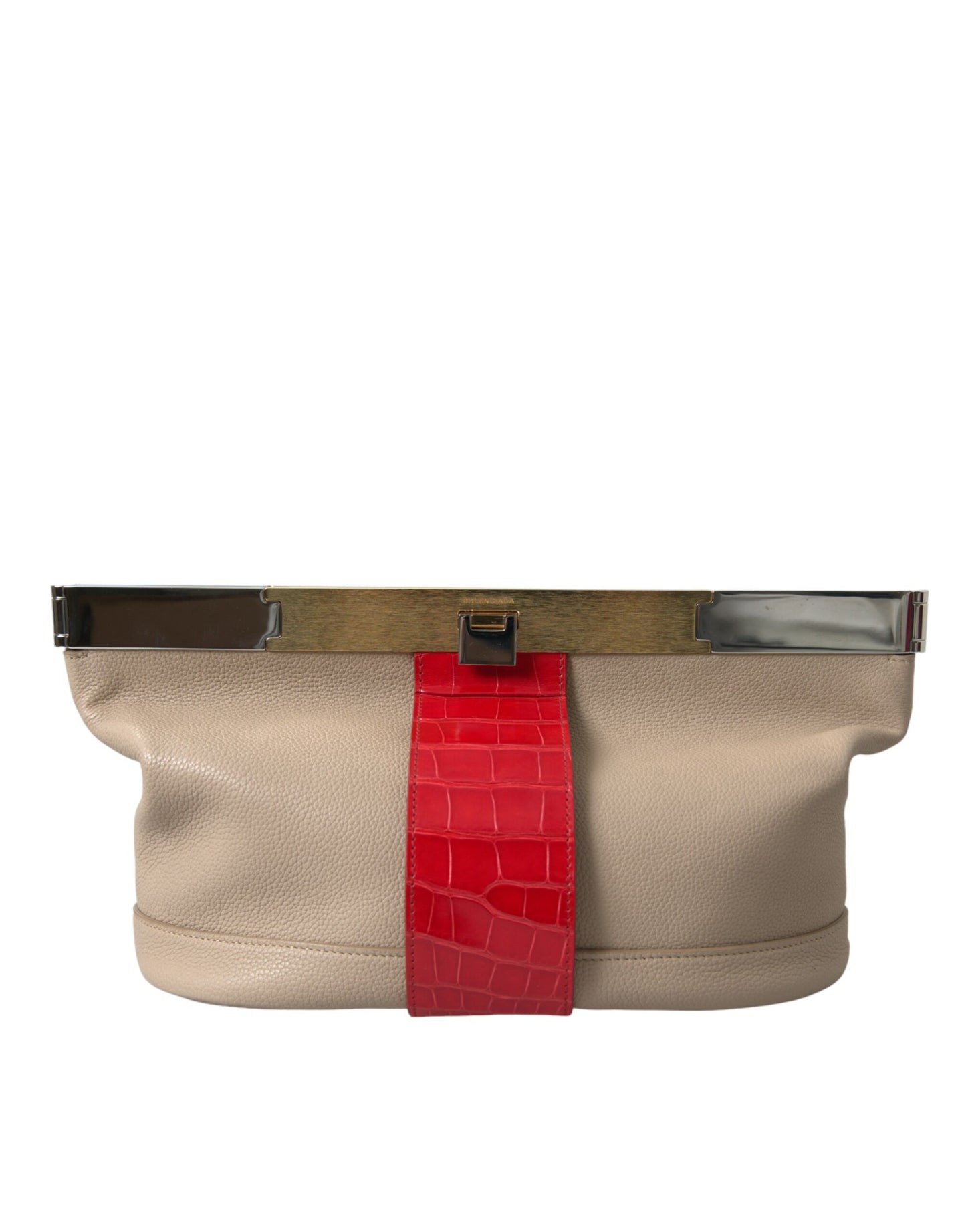 Balenciaga Beige Rot Zweifarbige Tasche aus exotischem Leder