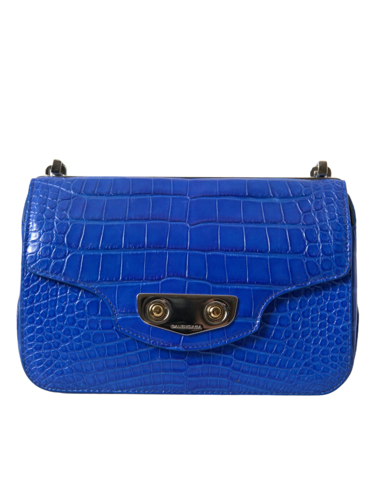 Balenciaga Blaue Exotische Leder Neo Klassische Geldbörse Umhängetasche Handtasche