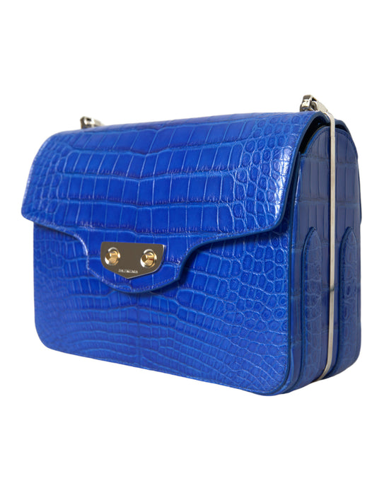 Balenciaga Blaue Exotenleder Neo Classic Kleine Umhängetasche