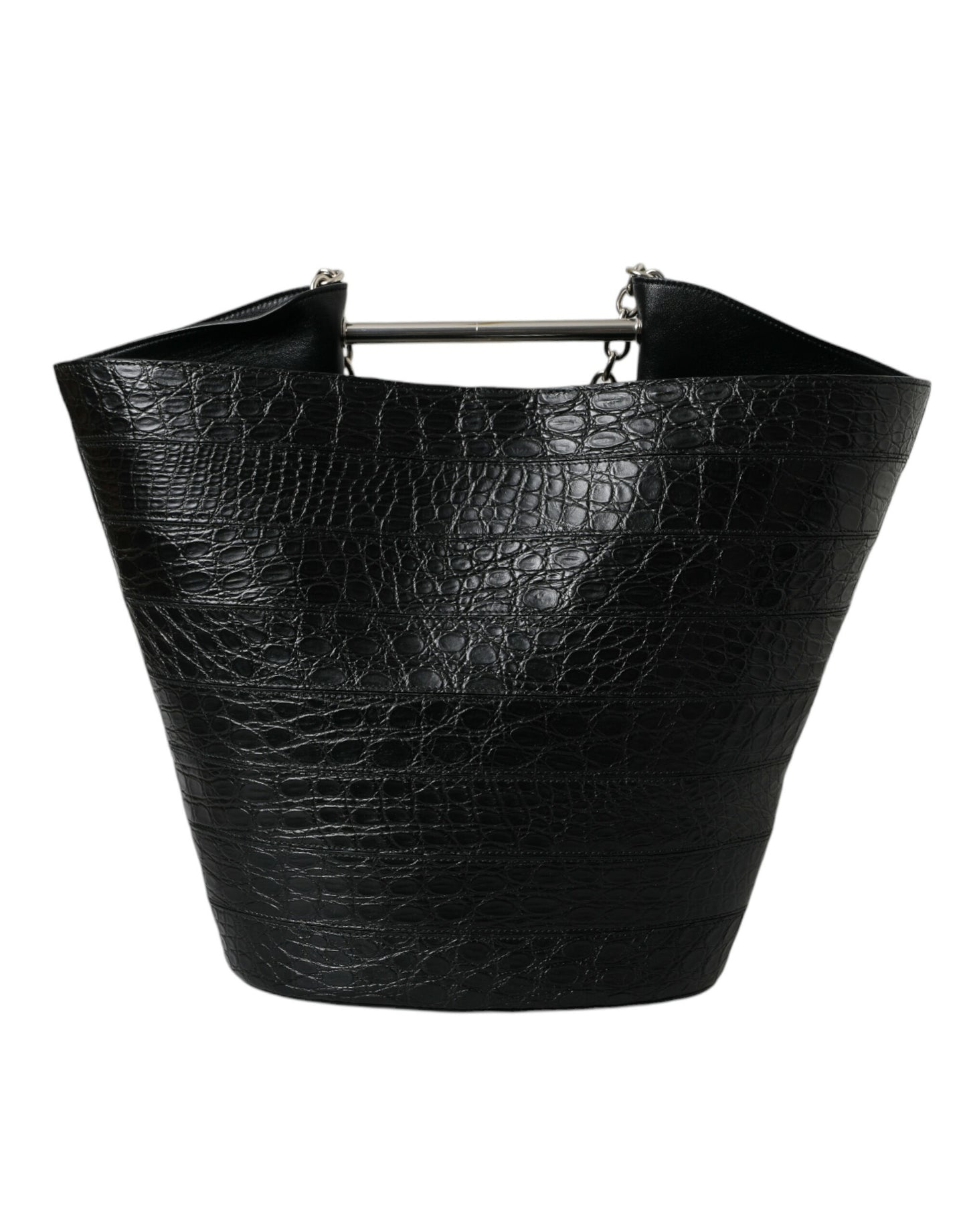 Balenciaga Schwarzes Exotenleder Maxi Bucket Tote Geldbörse Tasche