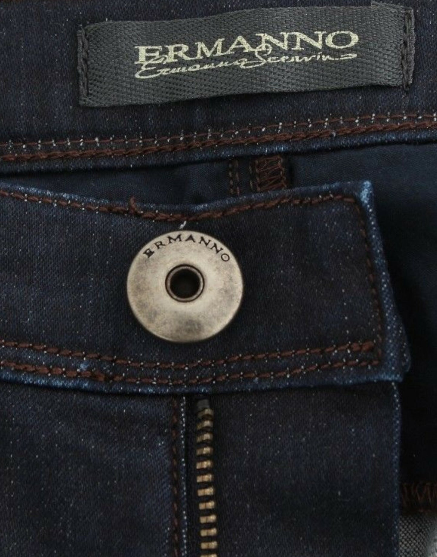 Ermanno Scervino Blaue Slim Jeans Denim-Hosen Skinny Leg Stretch