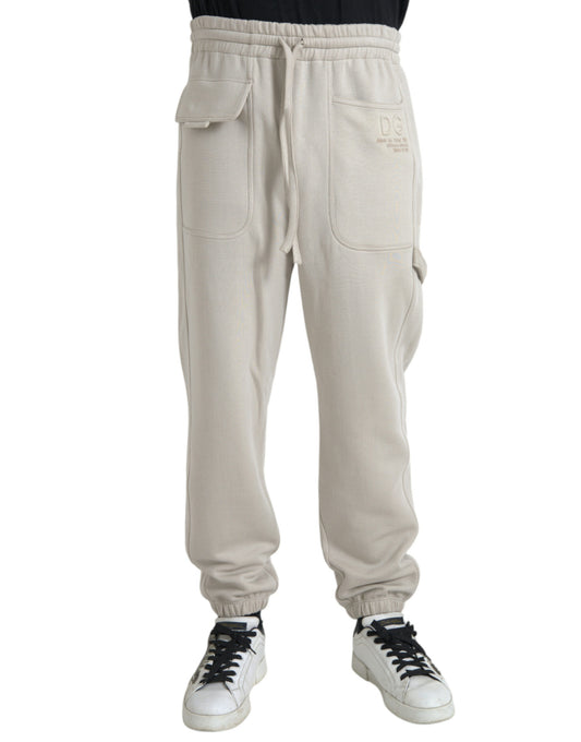 Dolce & Gabbana Weiße Viskose-Cargo-Jogger-Sweatpants-Hose