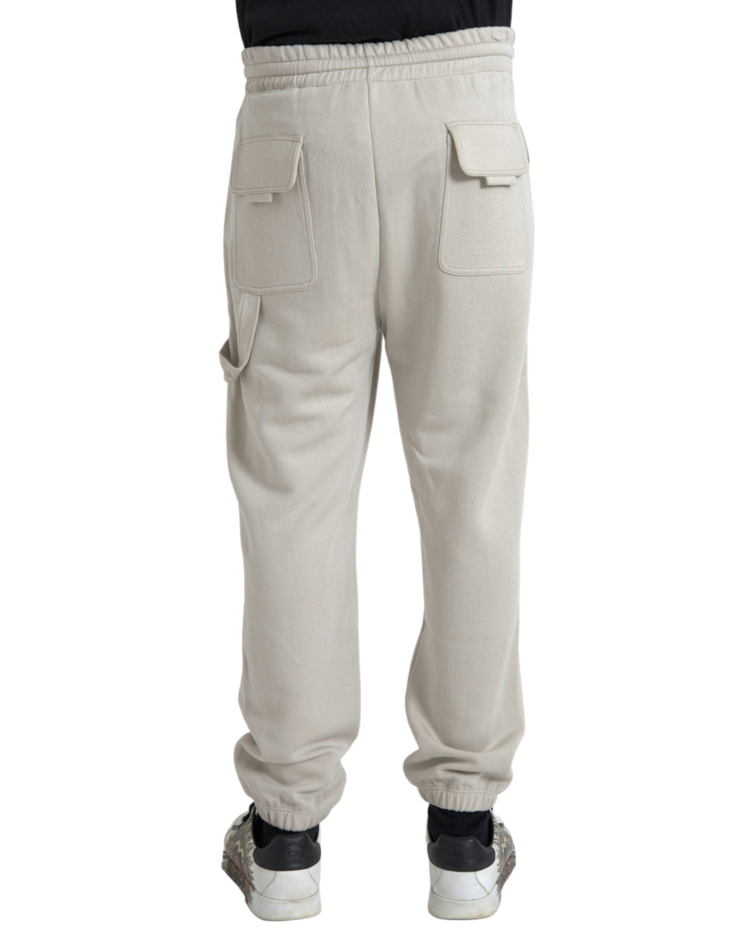 Dolce & Gabbana Weiße Viskose-Cargo-Jogger-Sweatpants-Hose