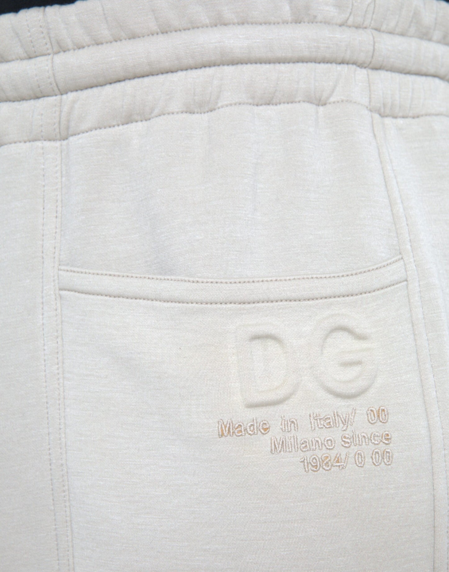 Dolce & Gabbana Weiße Viskose-Cargo-Jogger-Sweatpants-Hose
