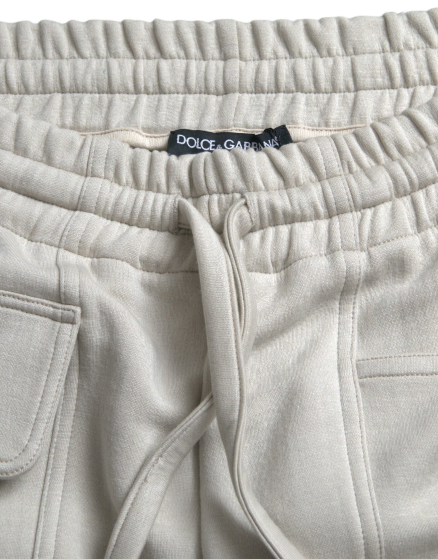 Dolce & Gabbana Weiße Viskose-Cargo-Jogger-Sweatpants-Hose