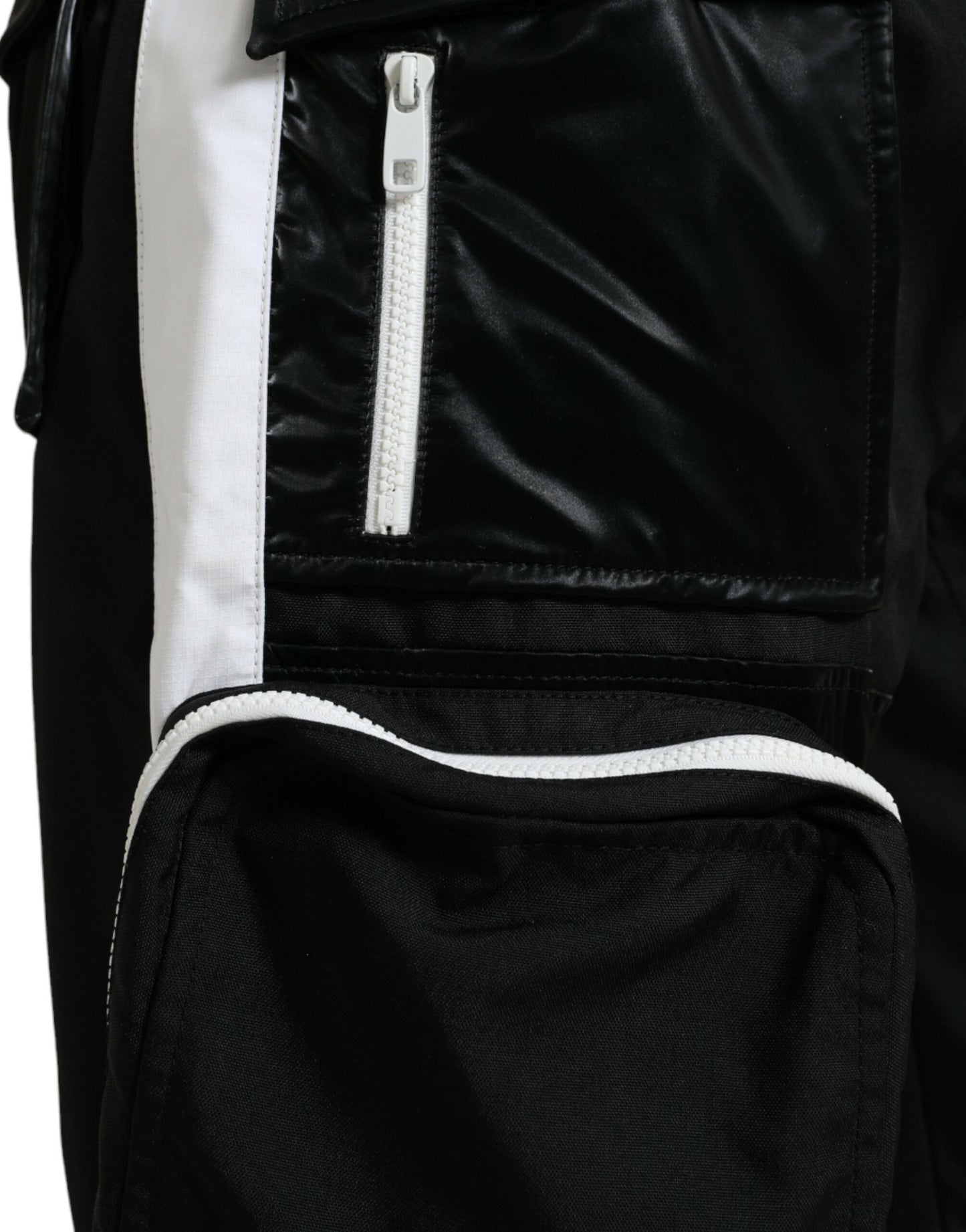 Dolce & Gabbana Schwarze Nylon Cargo Jogger Männer Sweatpants Hosen