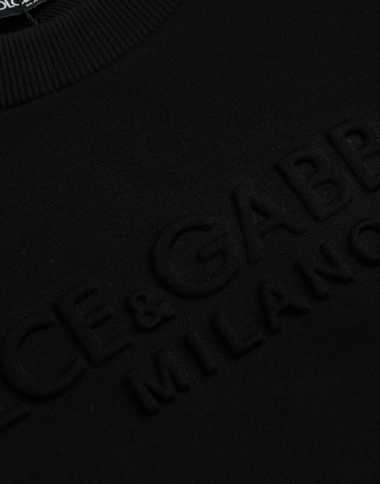 Dolce & Gabbana Schwarzes Baumwoll-Sweatshirt mit langen Ärmeln Pullover