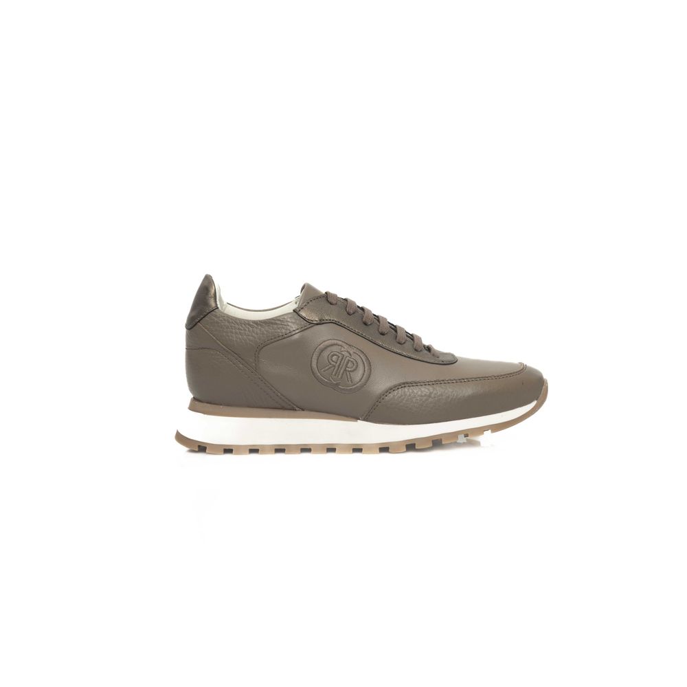 Cerruti 1881 Beige Rindsleder Damen Sneaker
