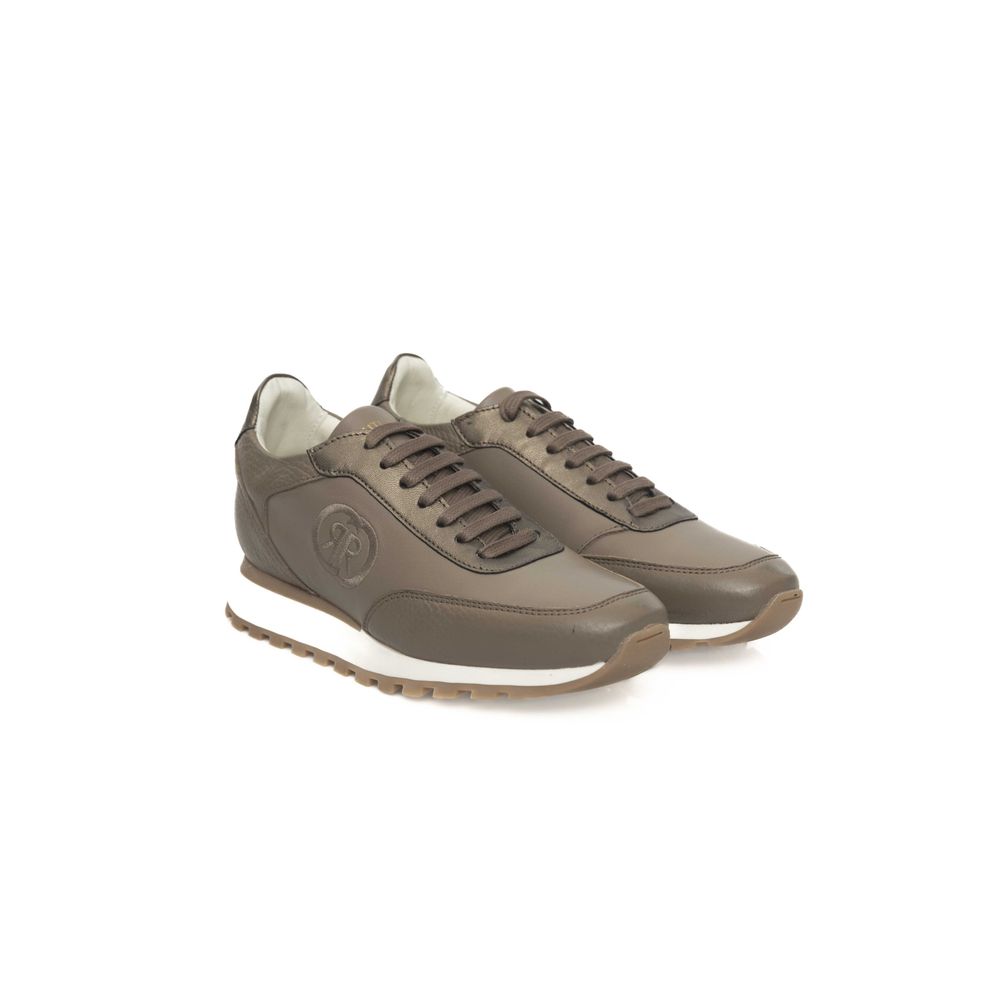 Cerruti 1881 Beige Rindsleder Damen Sneaker