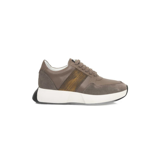 Cerruti 1881 Beige Rindsleder Damen Sneaker