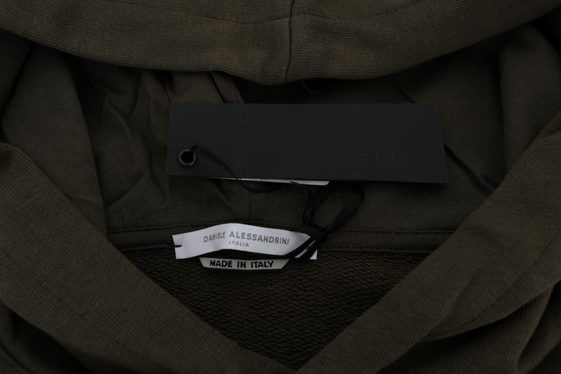 Daniele Alessandrini Grüner Pullover Hodded Baumwollpullover