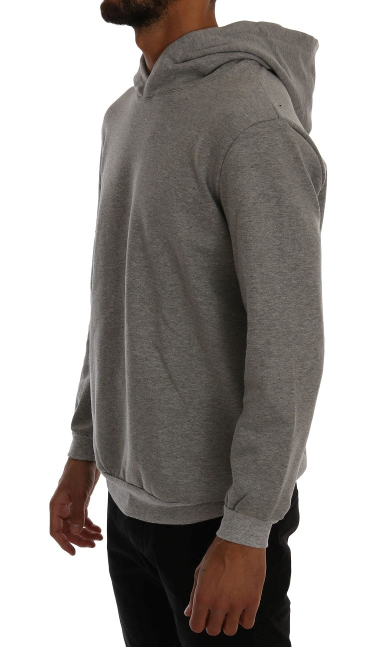 Daniele Alessandrini Grauer Pullover Hodded Cotton Sweater