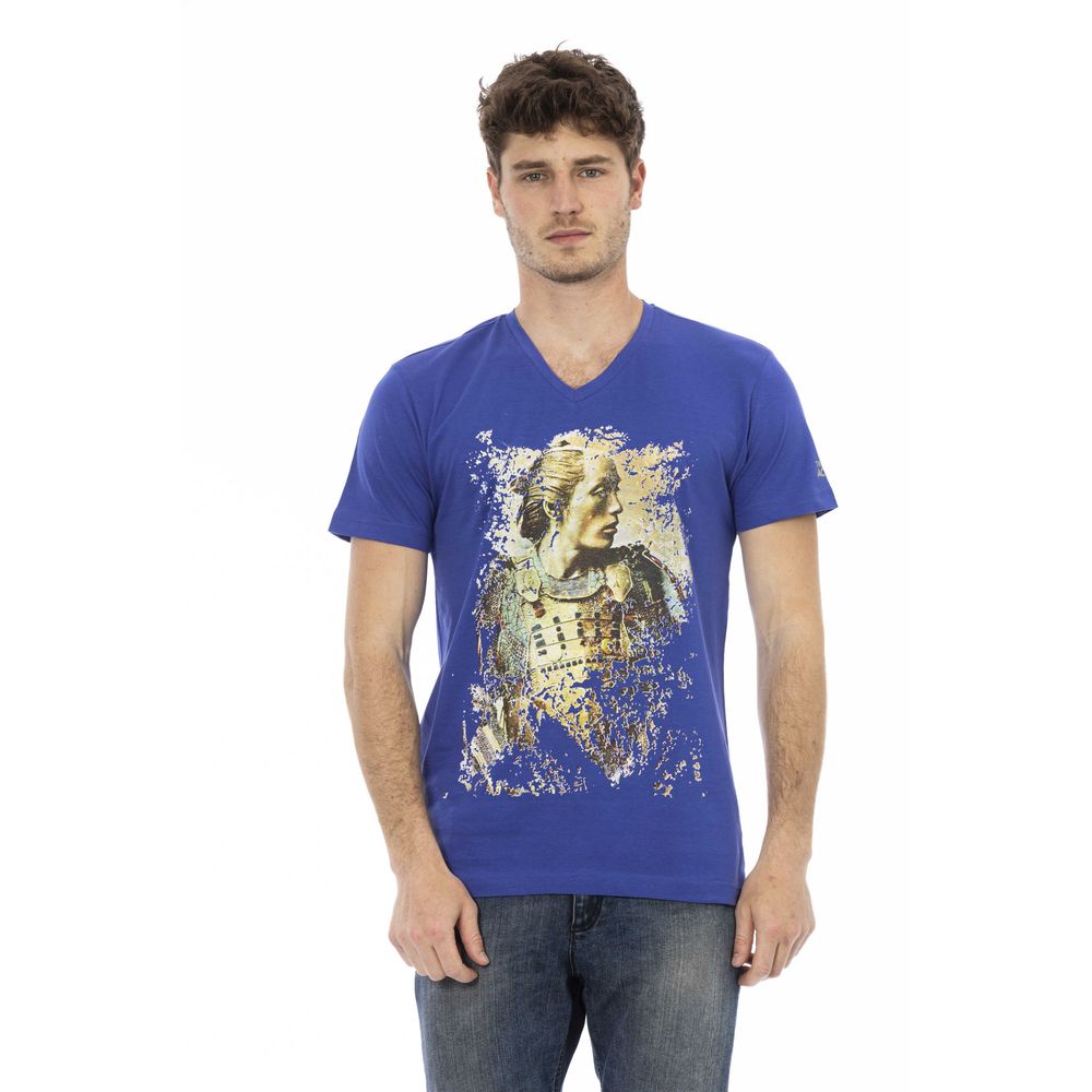 Trussardi Action Blaues Herren-T-Shirt aus Baumwolle
