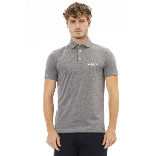 Baldinini Trend Graues Baumwoll-Poloshirt für Herren