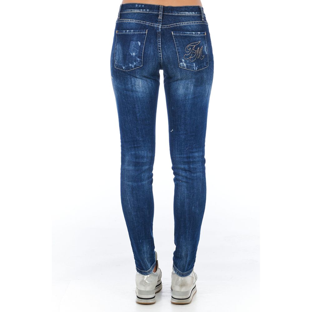 Frankie Morello Damen-Jeans aus Baumwolle in Blau