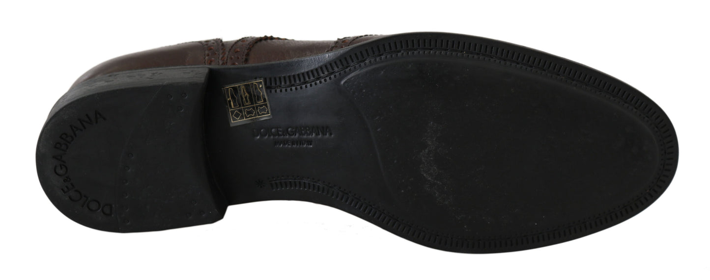 Dolce & Gabbana Braune Leder Brogue Derby Dress Schuhe