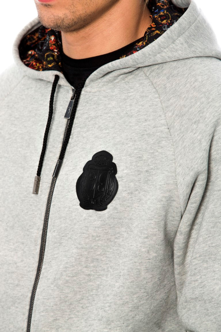 Billionaire Italian Couture Grauer Baumwoll-Kapuzenpullover