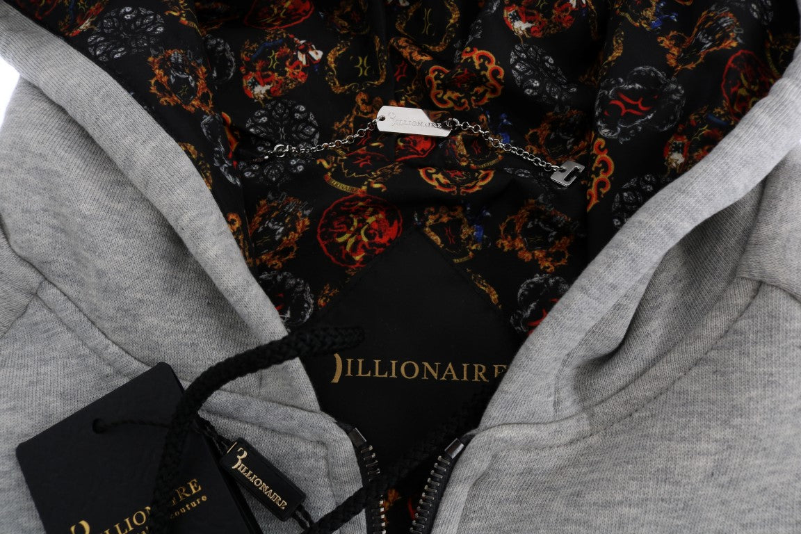 Billionaire Italian Couture Grauer Baumwoll-Kapuzenpullover