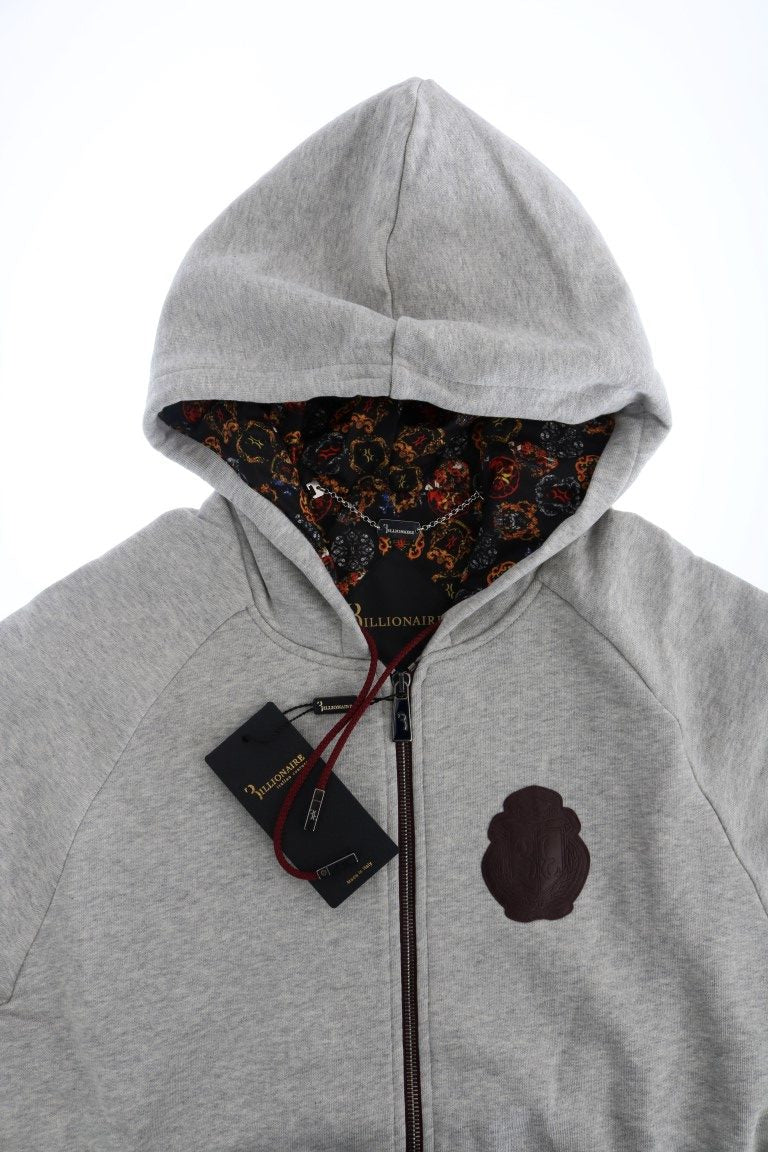 Billionaire Italian Couture Grauer Baumwoll-Kapuzenpullover