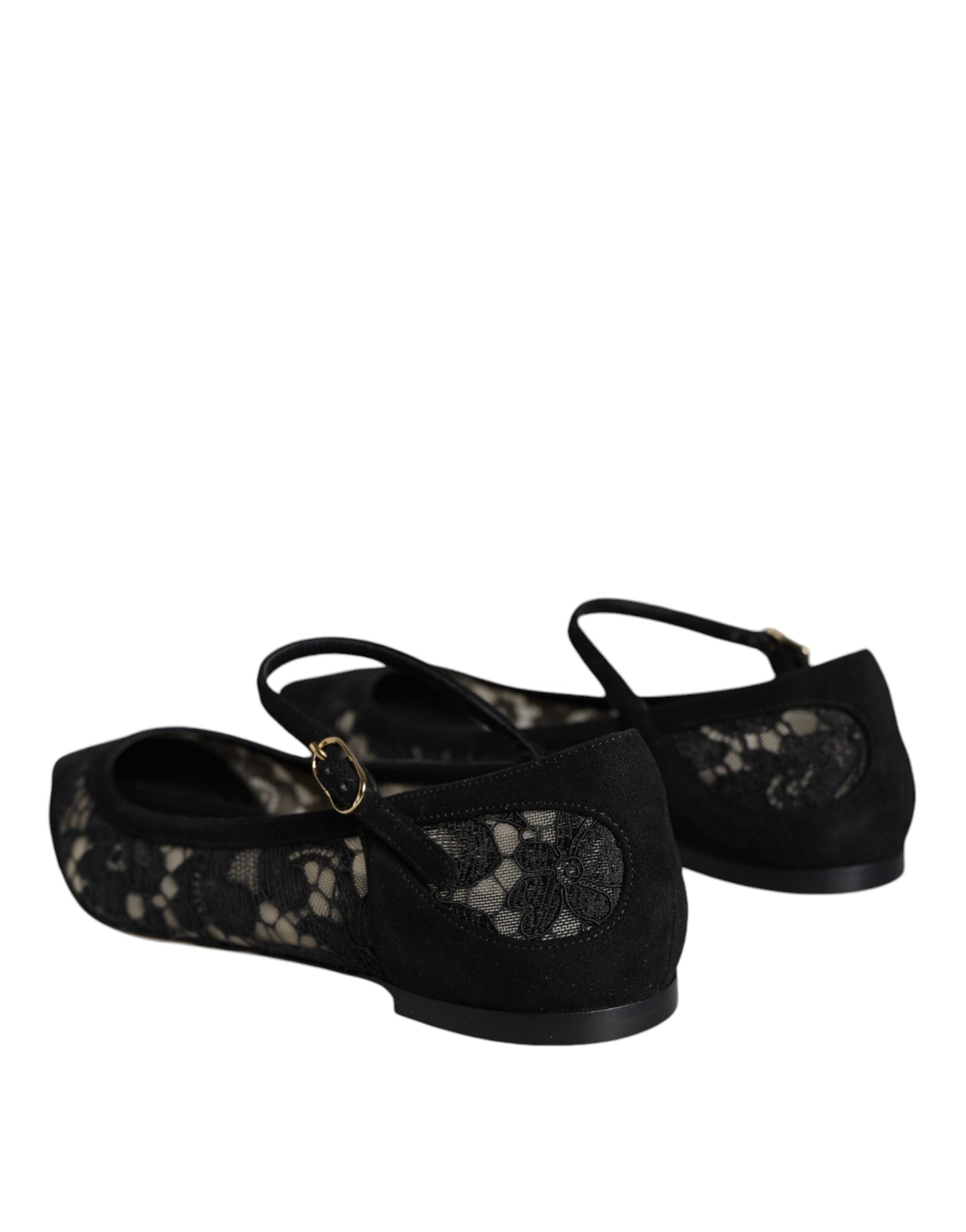 Dolce & Gabbana Schwarz Taormina Spitze Bellucci Flats Schuhe