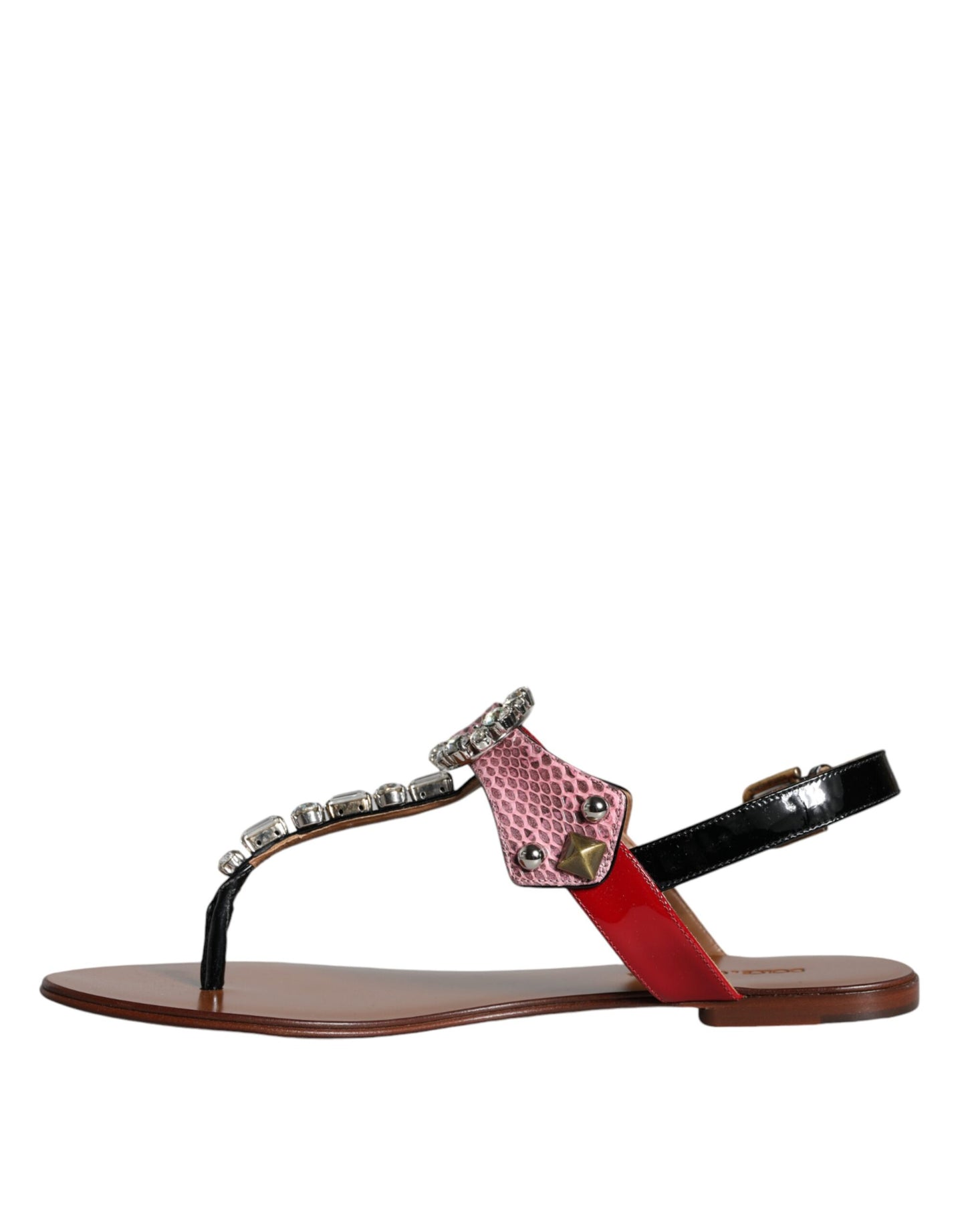 Dolce & Gabbana Multicolor Kristall Sandalen Flip Flops Schuhe