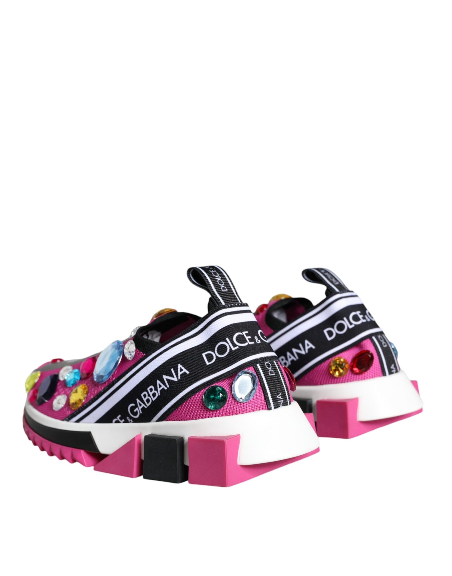 Dolce & Gabbana Rosa Sorrento Kristalle Low Top Turnschuhe Schuhe