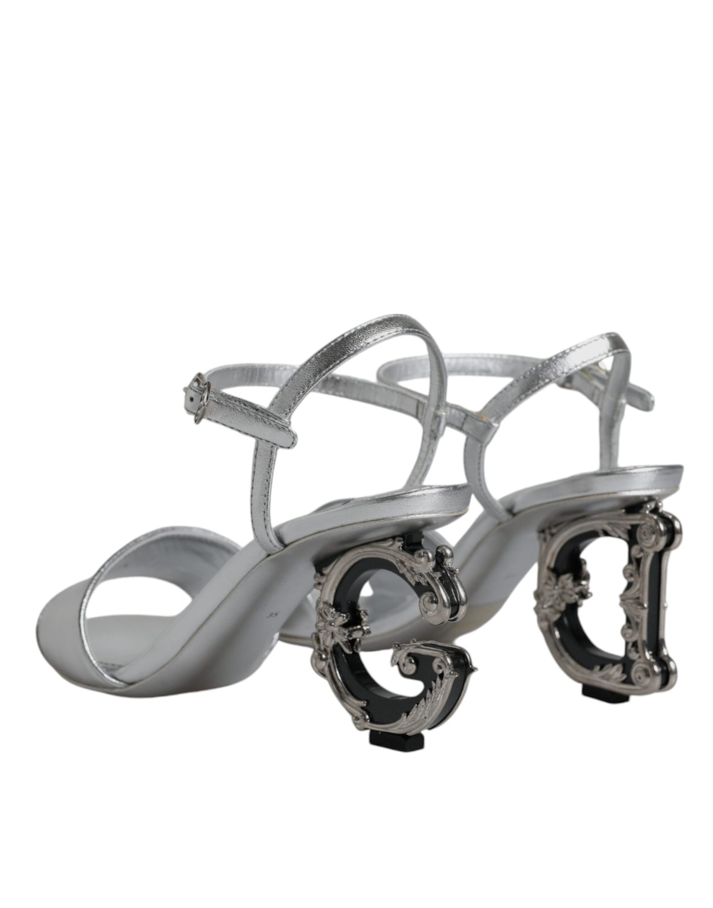 Dolce & Gabbana Silber KEIRA Heels Riemchensandalen Schuhe