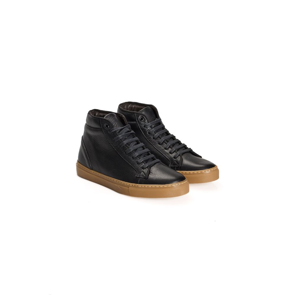 Roberto Pepe Luxury Schwarzer Herren-Sneaker aus Kalbsleder