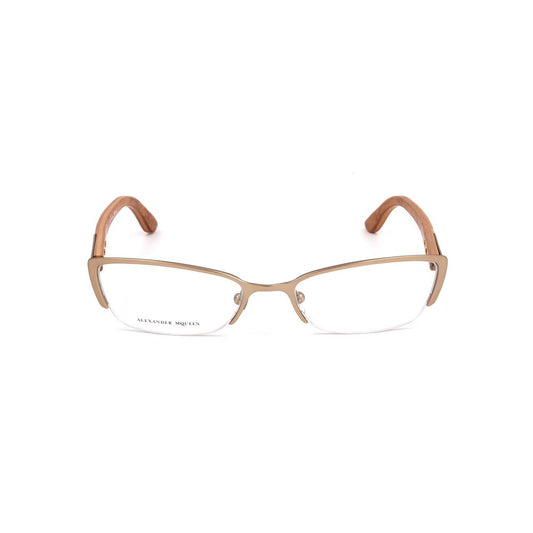 Alexander McQueen Braune Metallbrille (Gestelle)