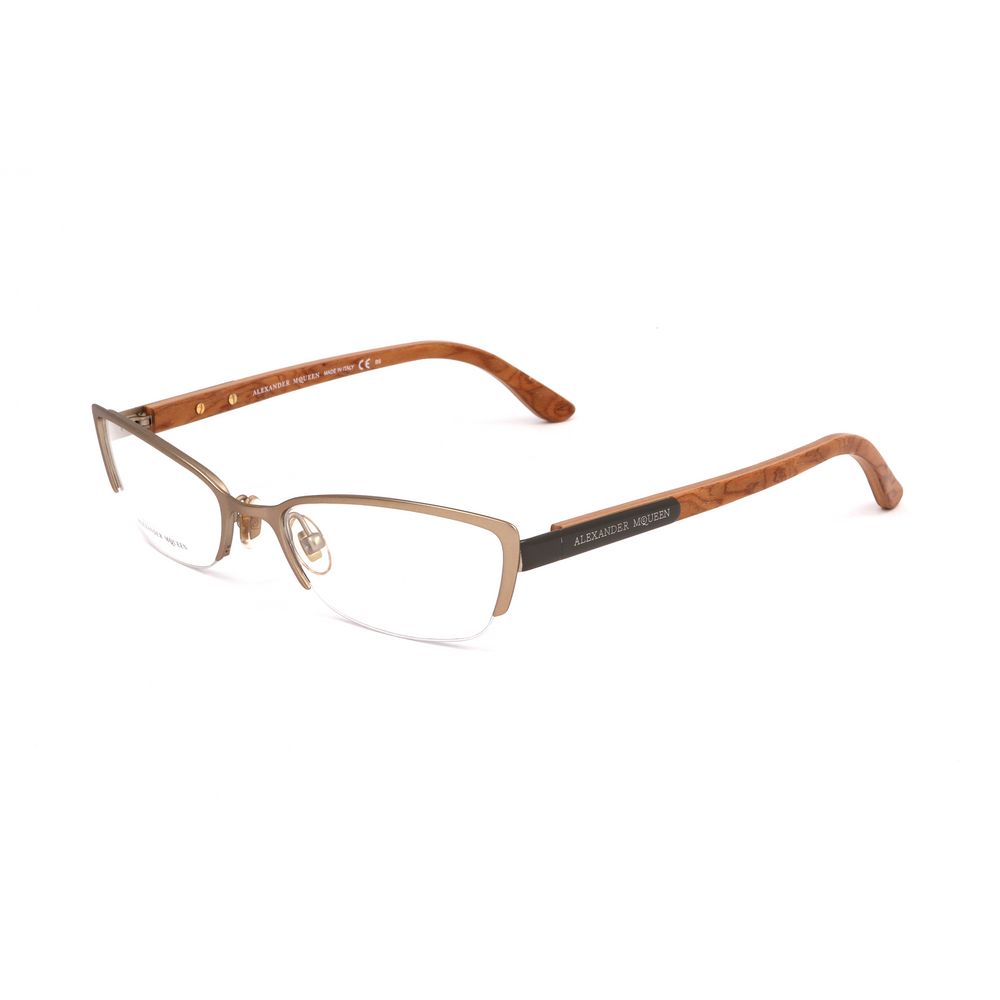 Alexander McQueen Braune Metallbrille (Gestelle)